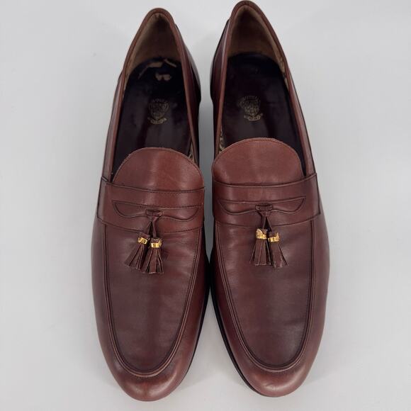 Vintage Gucci Mens Brown Leather Tassel Loafers Sz 45.5 (EU) Quiet Luxury Preppy - Picture 2 of 13